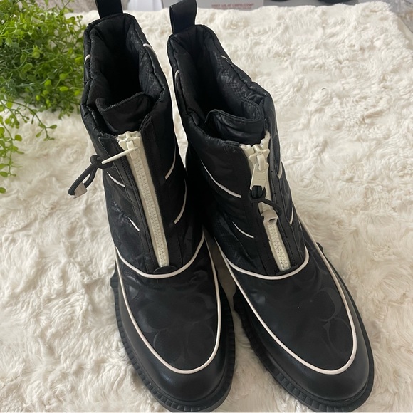 COACH Leona Monogram Nylon Ankle Boots - Picture 7 of 16
